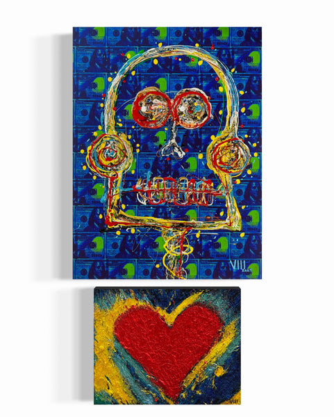 ''Lucky Bucky in Love'' (Head & Heart Diptych) 2024