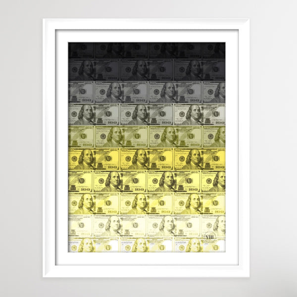 Contemporary Money Honey Ombre: Grey & Yellow USD (LTD ED) By VIII