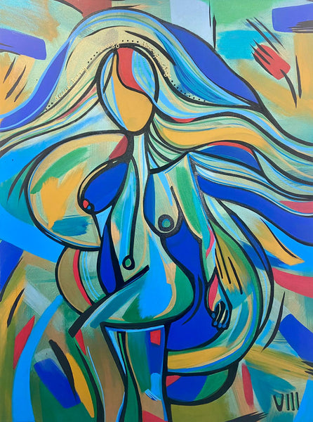 Original Painting ''Mother Nature'' Abstract - Figurative Art by VIII